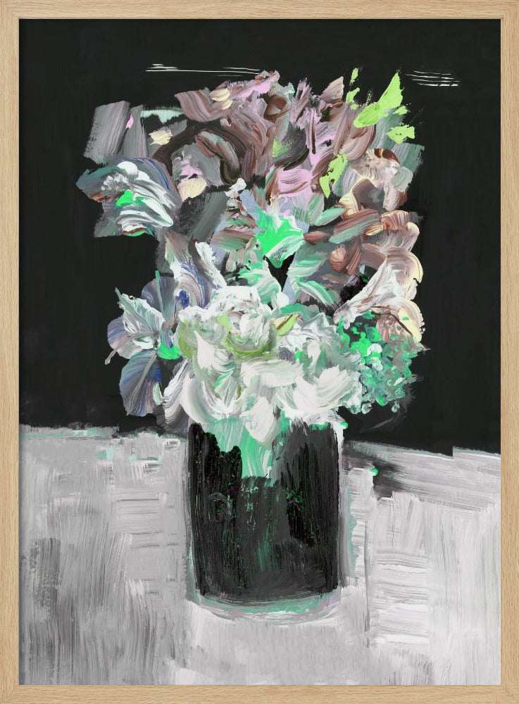 Kleurrijke bloem met vaas | Poster