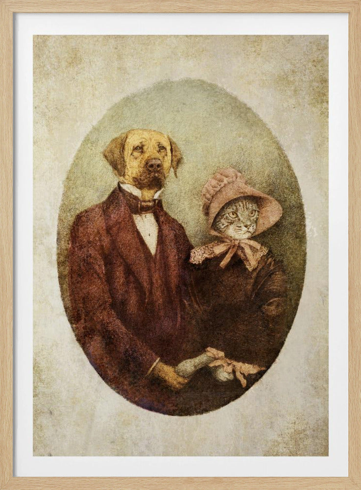 Portret van een echtpaar in Victoriaanse stijl | Poster