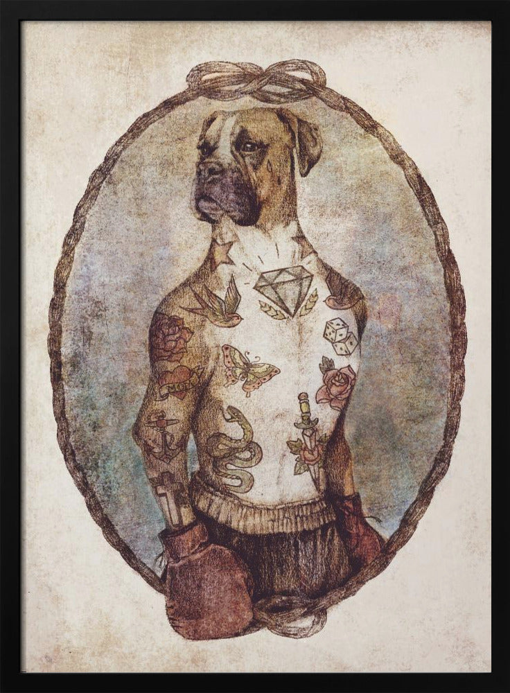 Getatoeëerde Boxer Pup | Poster