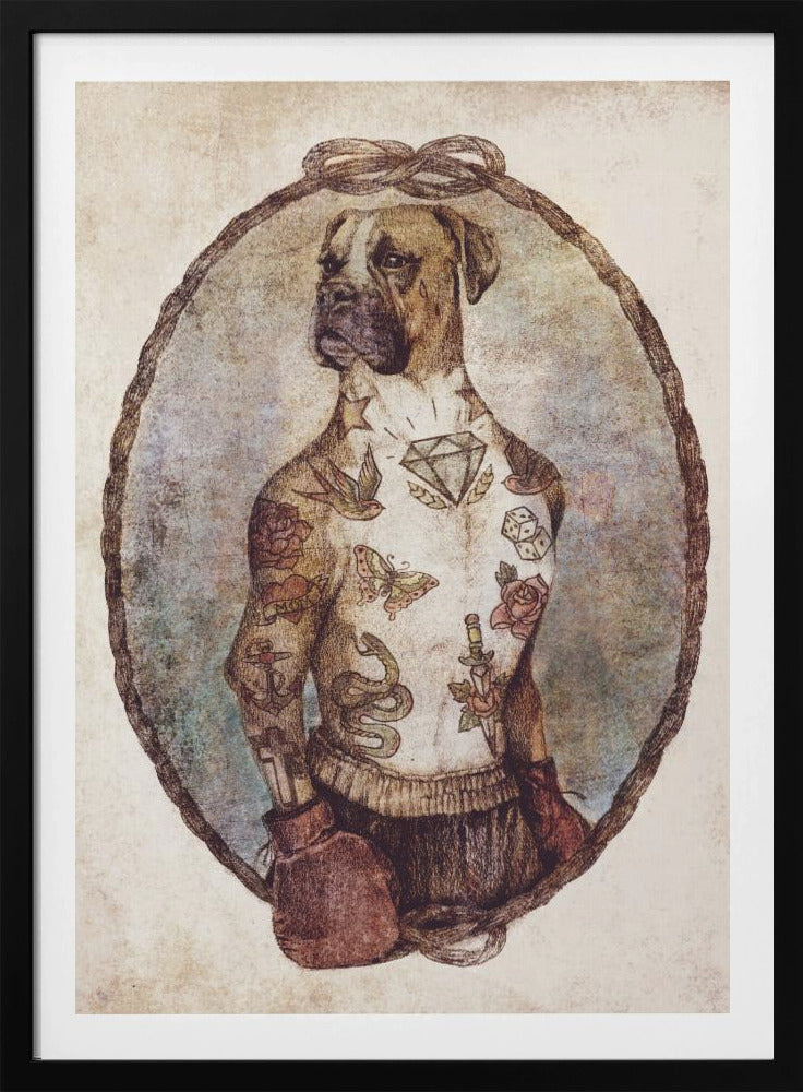 Getatoeëerde Boxer Pup | Poster