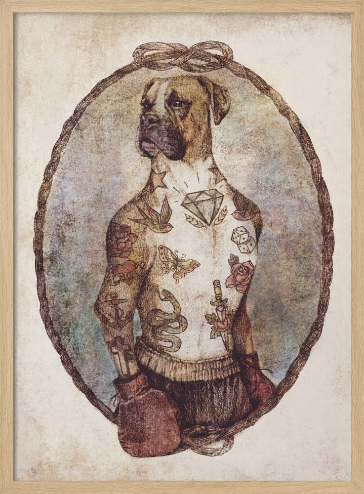 Getatoeëerde Boxer Pup | Poster