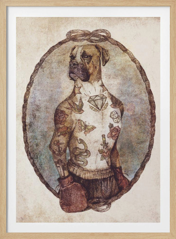 Getatoeëerde Boxer Pup | Poster