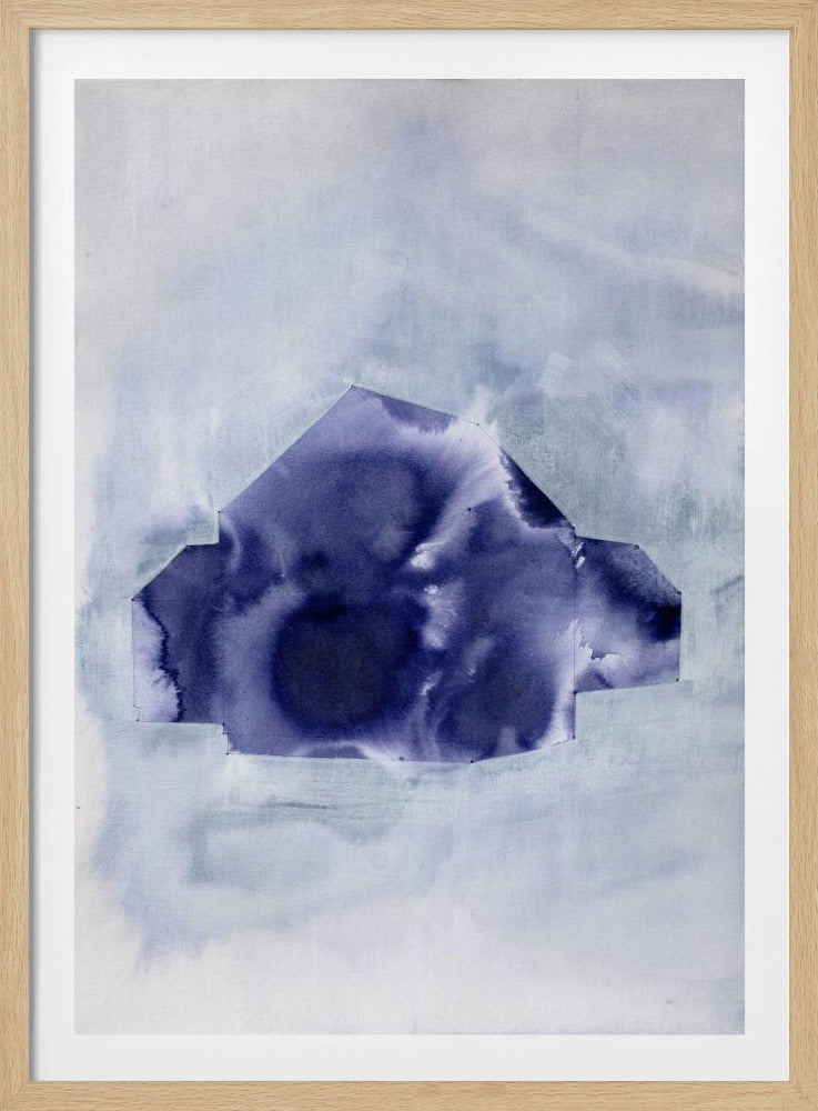 Geometrische vorm in diep indigo | Poster