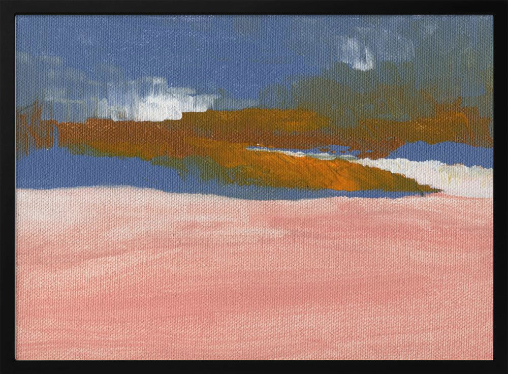 Blush roze, blauw en bruin | Poster