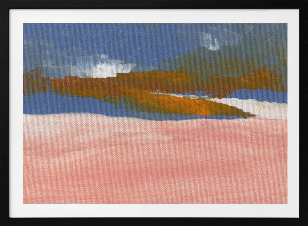 Blush roze, blauw en bruin | Poster