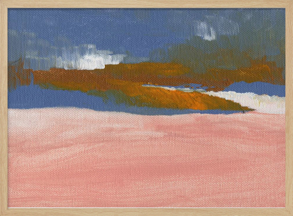 Blush roze, blauw en bruin | Poster