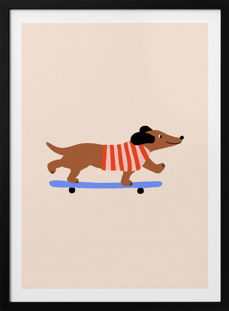 Teckel op skateboard | Poster