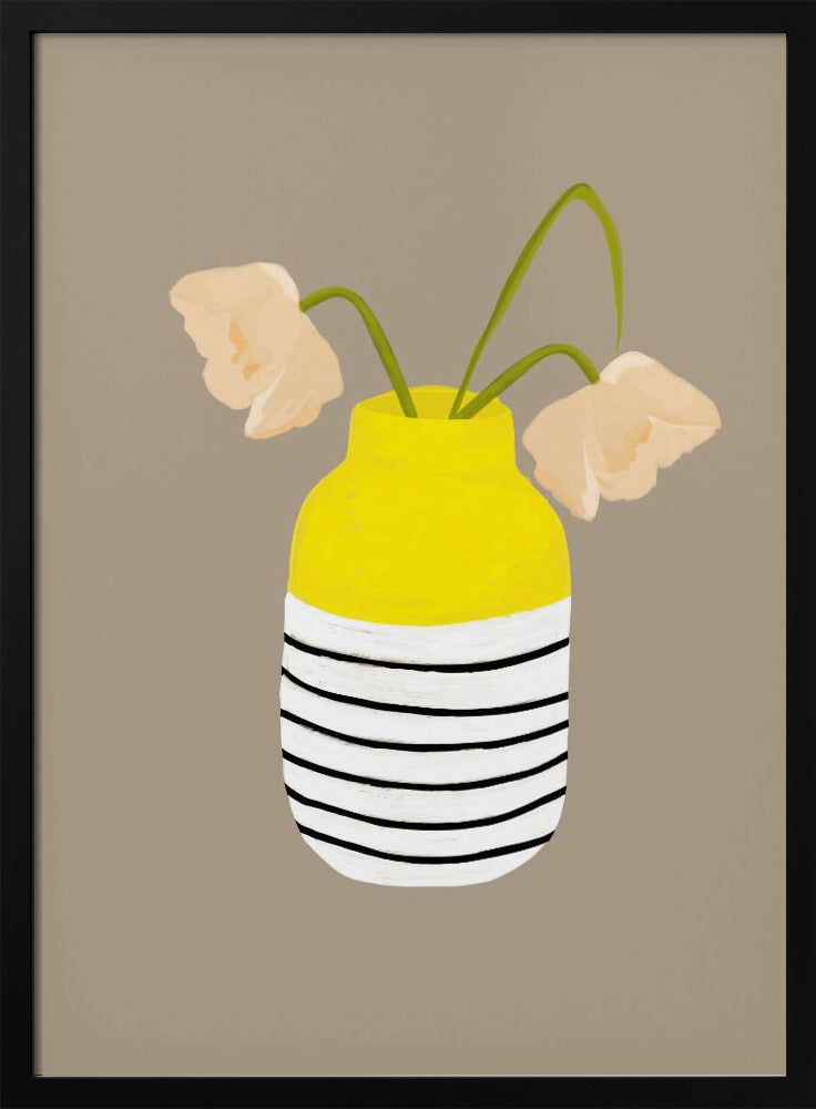 Gestreepte vaasbloemen | Poster
