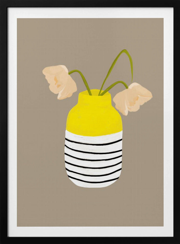 Gestreepte vaasbloemen | Poster