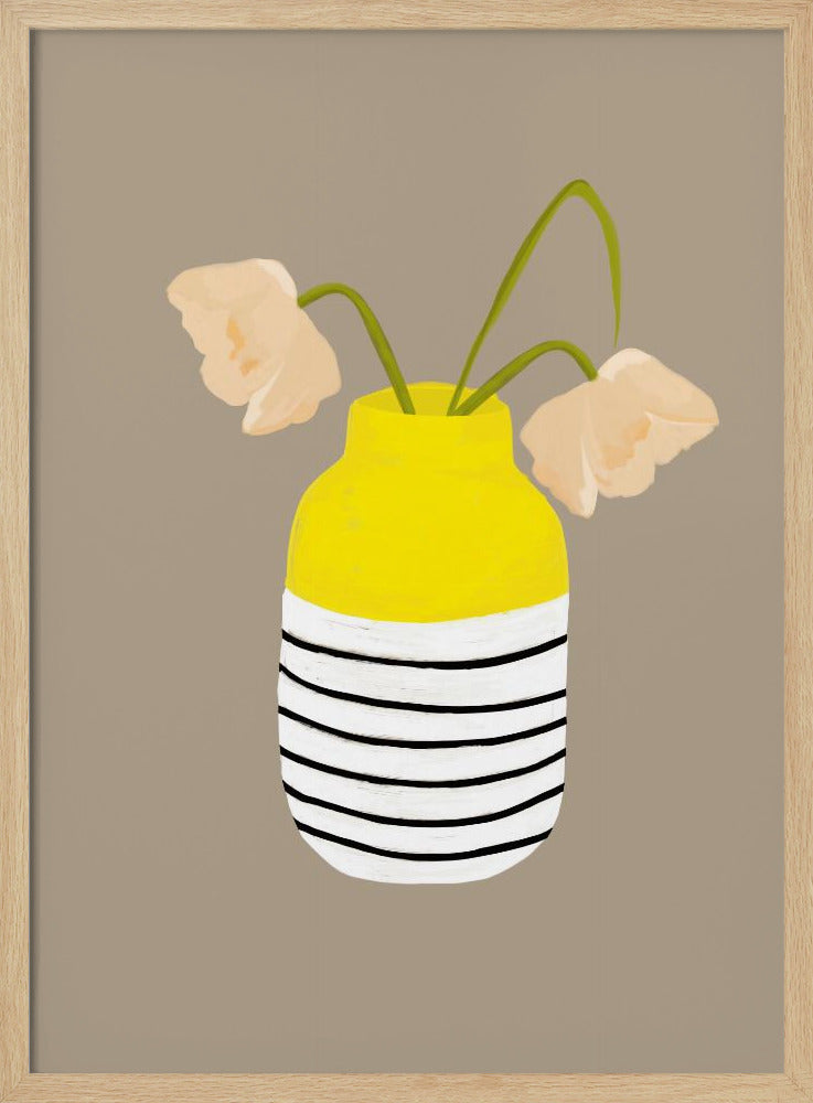 Gestreepte vaasbloemen | Poster