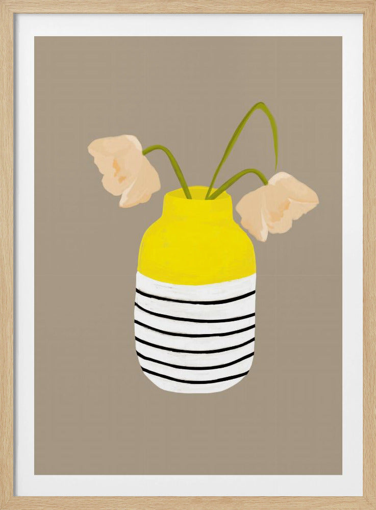 Gestreepte vaasbloemen | Poster