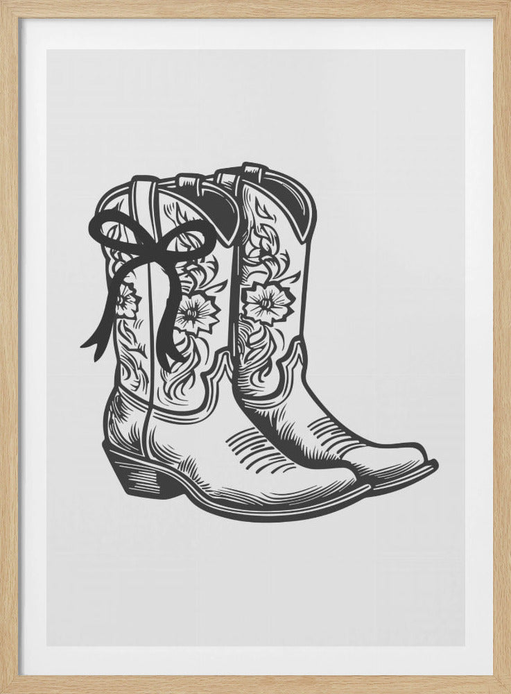 Zwarte cowgirllaarzen met strik | Poster