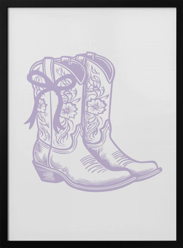 Paarse cowgirllaarzen met strik | Poster