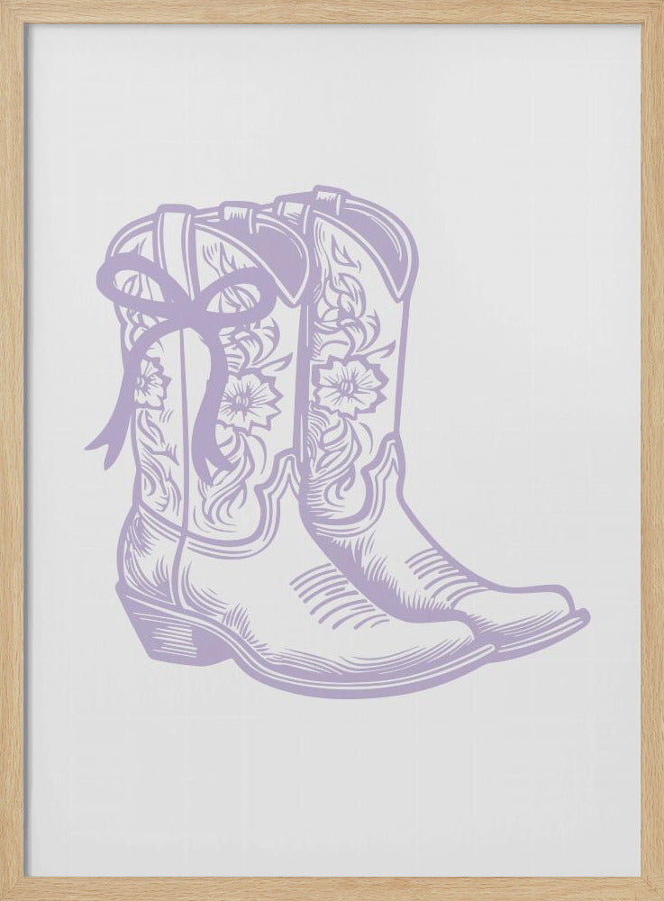 Paarse cowgirllaarzen met strik | Poster