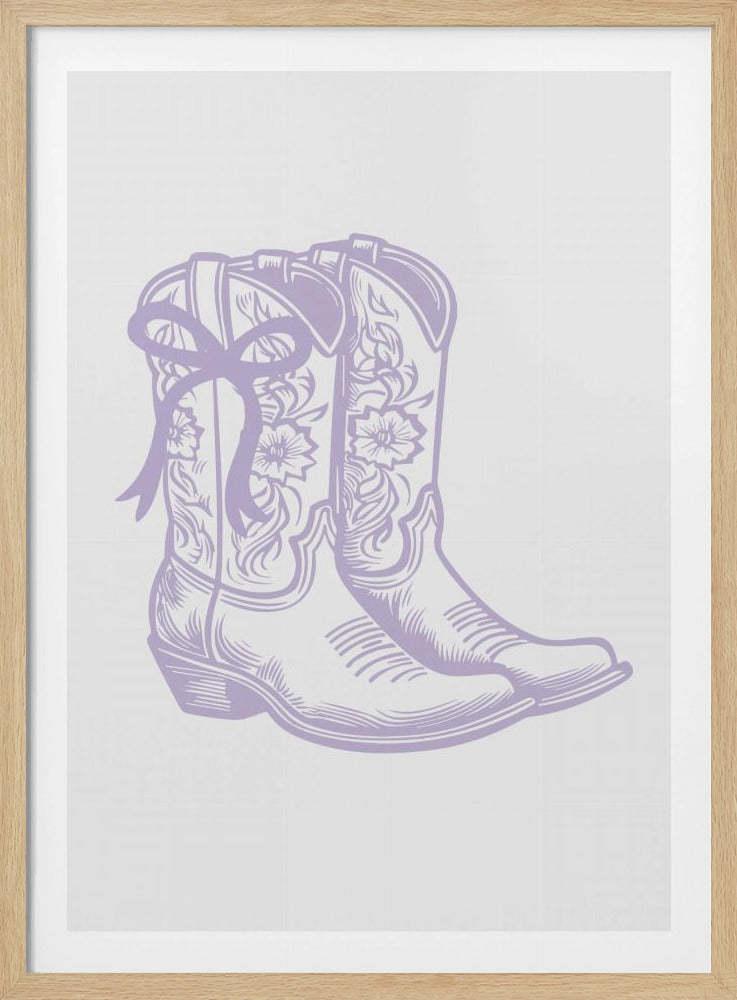 Paarse cowgirllaarzen met strik | Poster