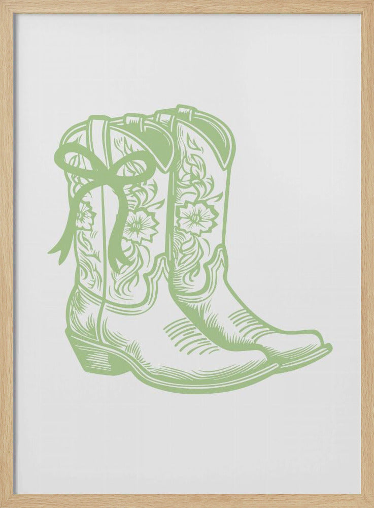 Bloemen cowboylaarzen | Poster