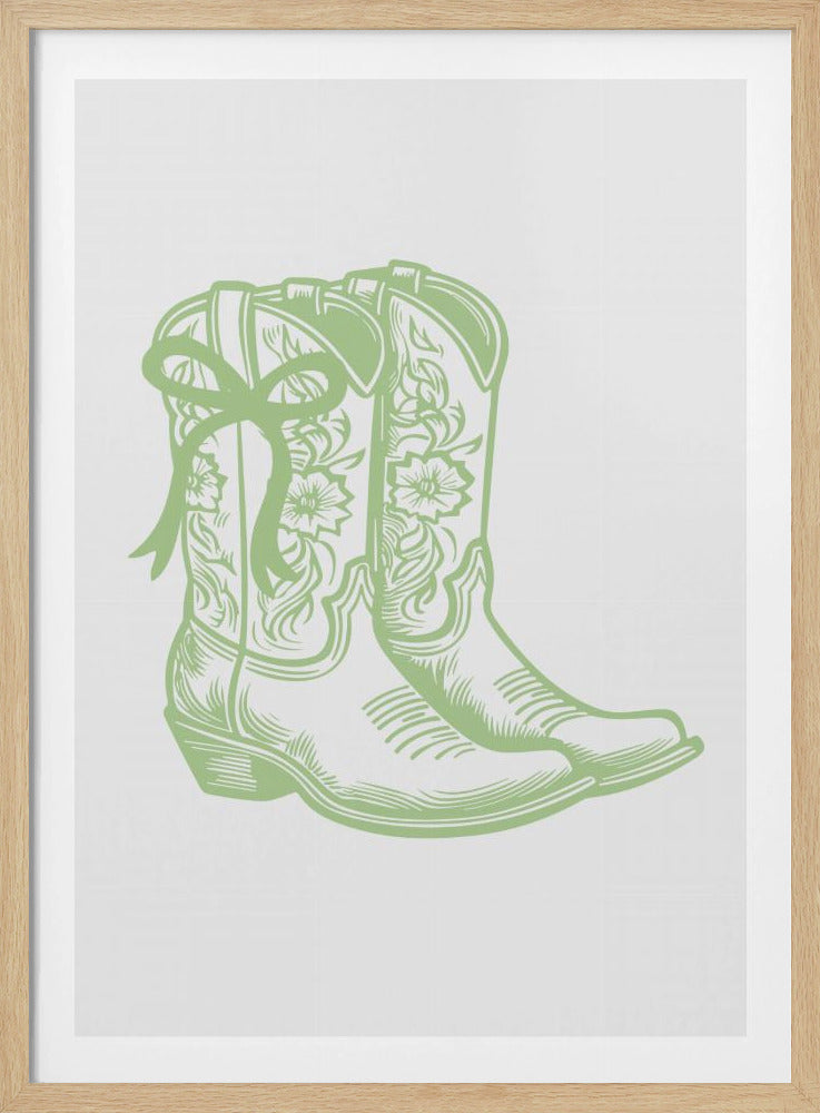 Bloemen cowboylaarzen | Poster