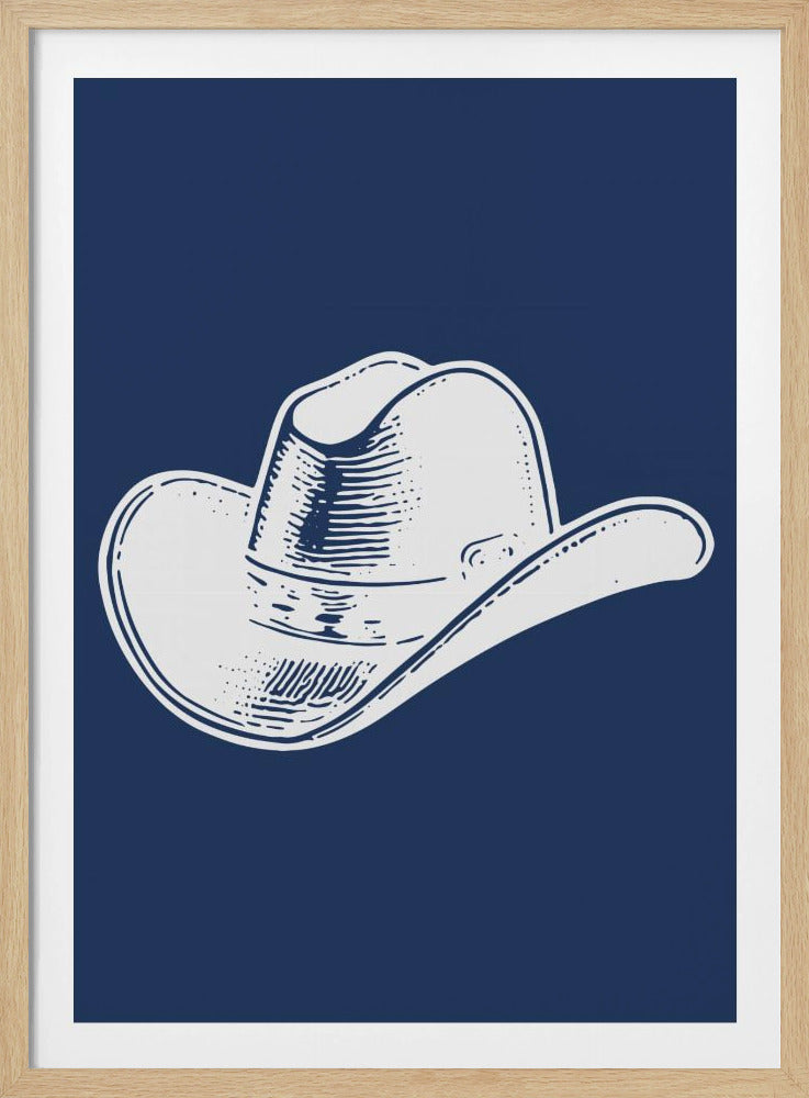 Marineblauwe cowboyhoed | Poster