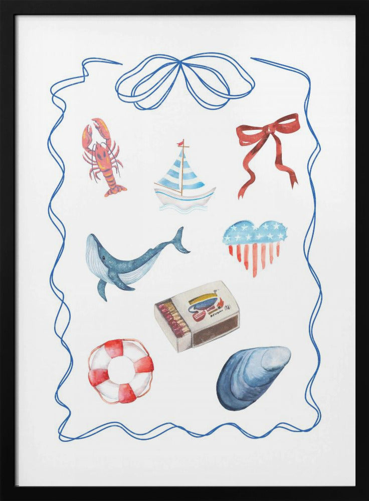 Aquarelkunstwerk met nautisch thema | Poster