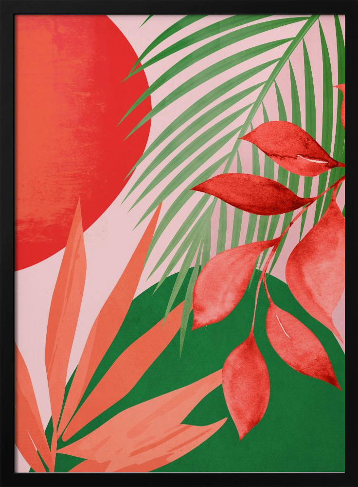 Abstracte kunst tropische tuin | Poster