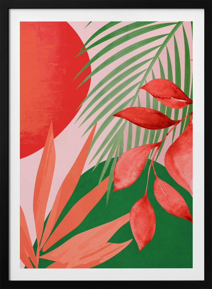 Abstracte kunst tropische tuin | Poster