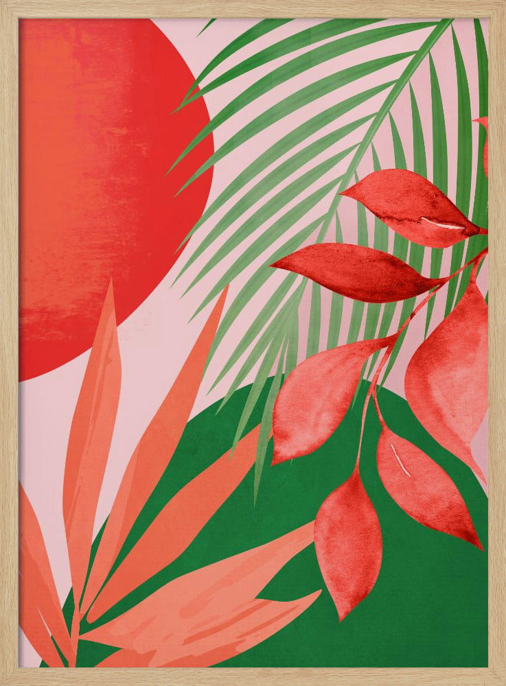 Abstracte kunst tropische tuin | Poster