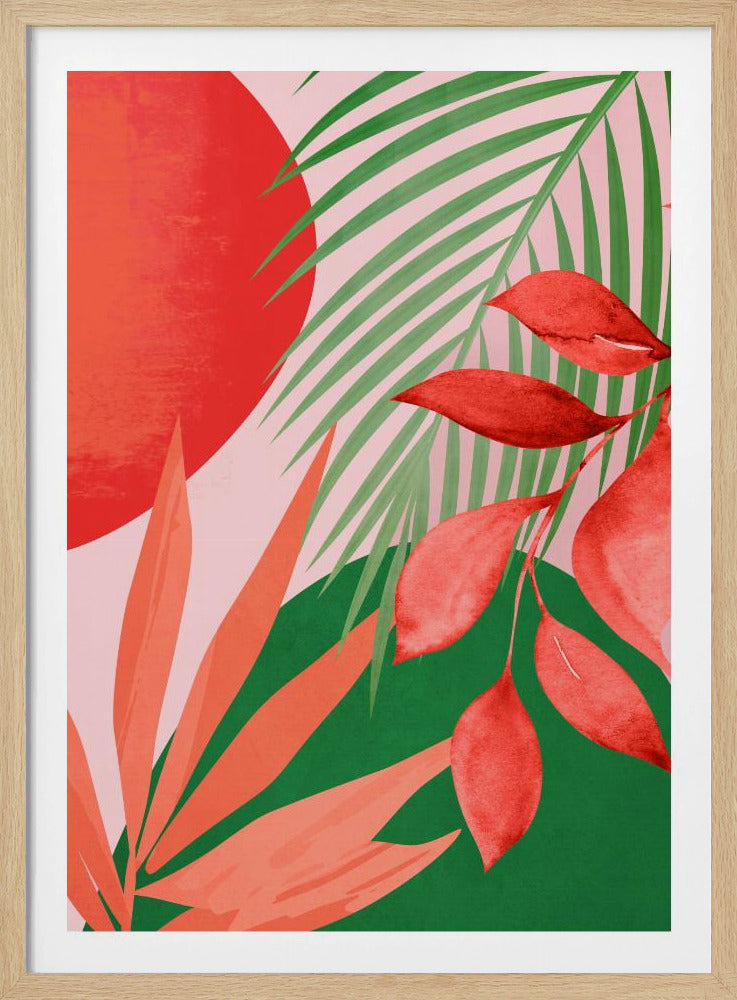 Abstracte kunst tropische tuin | Poster
