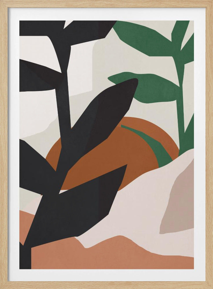 Abstracte kunst tropische bladeren | Poster