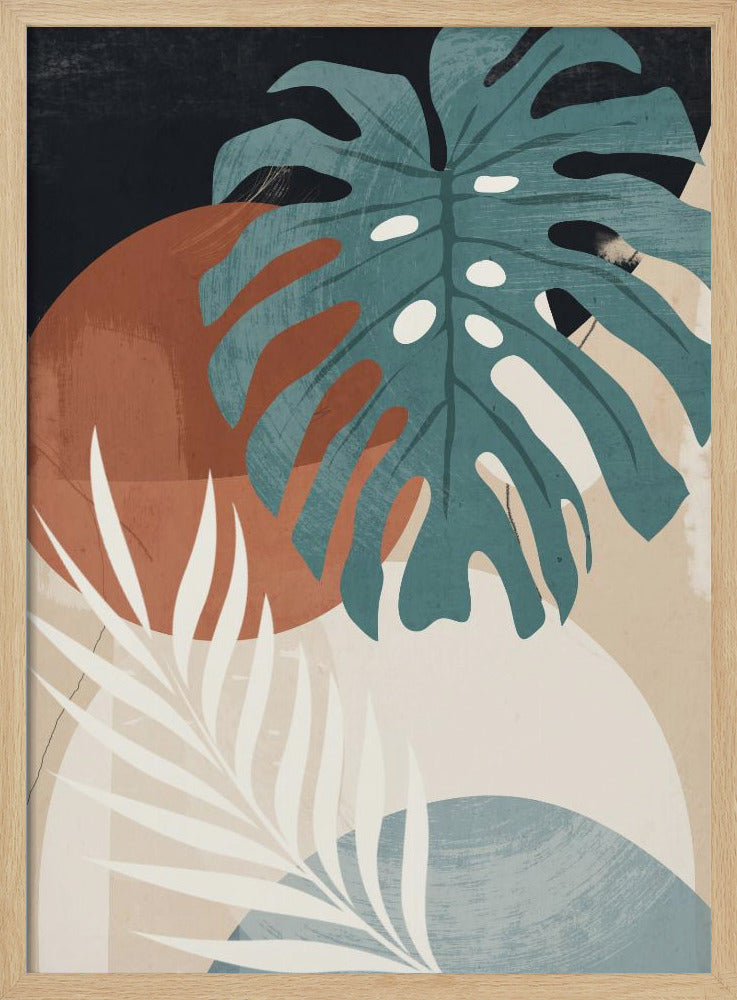 Abstracte kunst tropische bladeren | Poster
