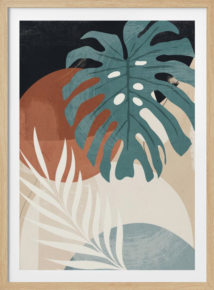 Abstracte kunst tropische bladeren | Poster