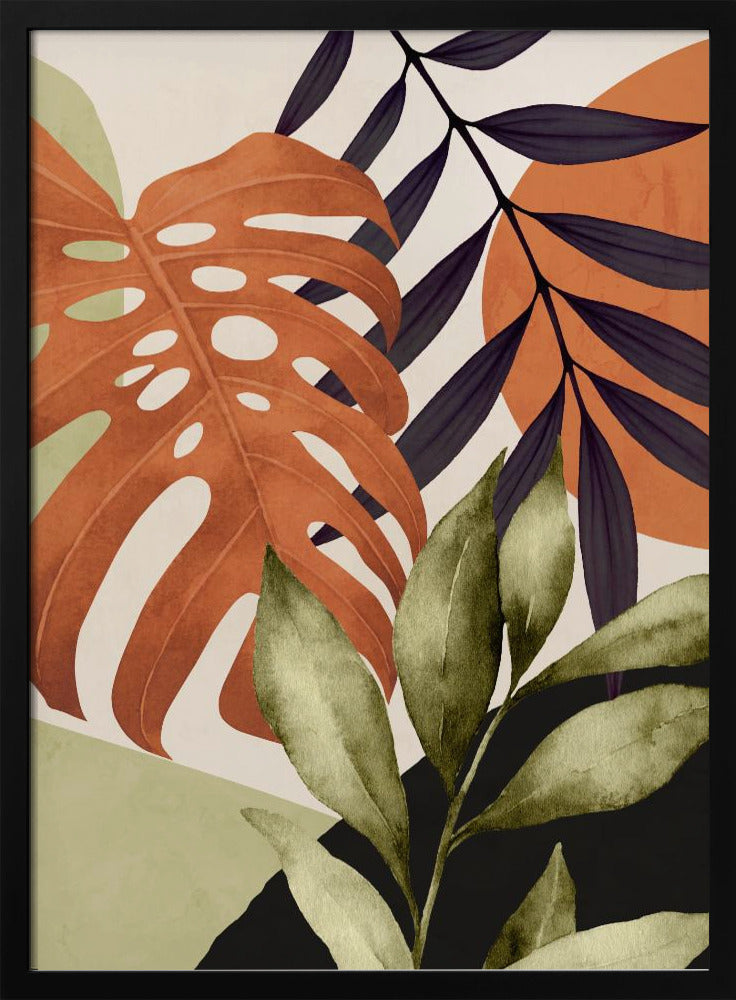 Abstracte kunst tropische bladeren | Poster