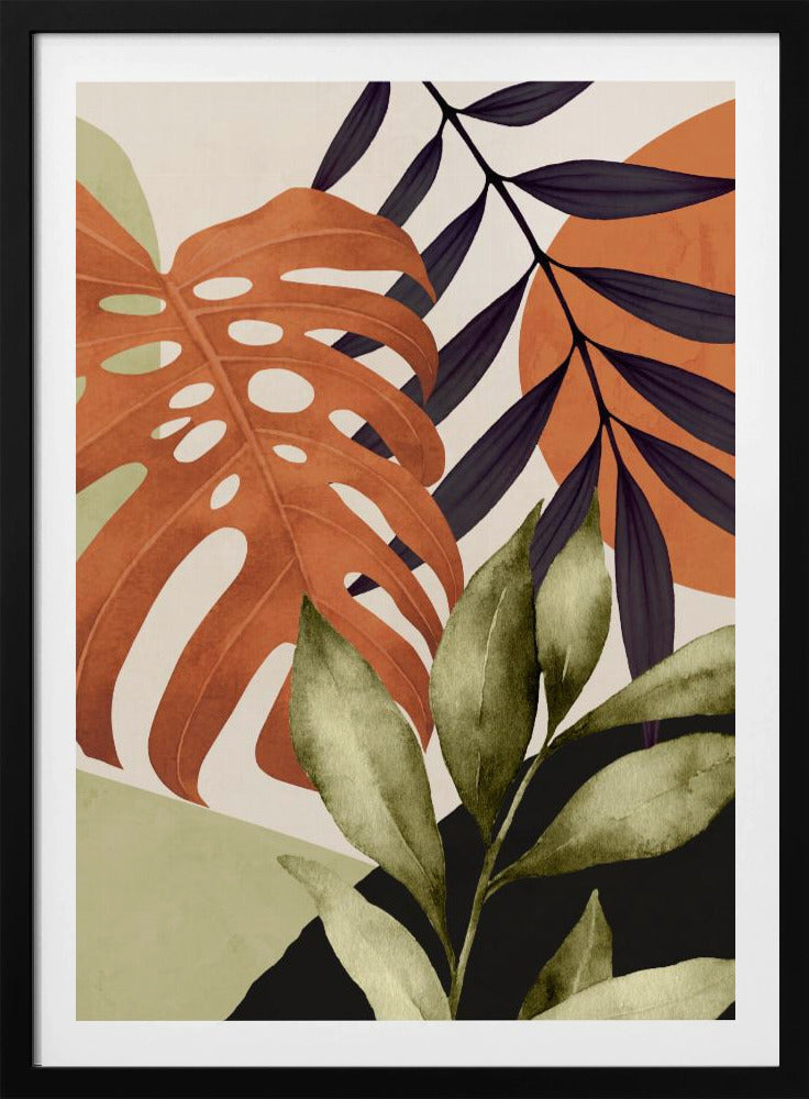 Abstracte kunst tropische bladeren | Poster