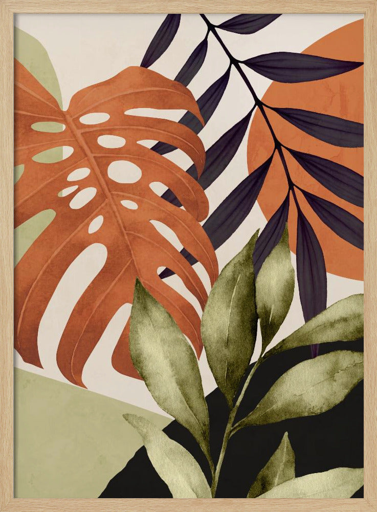 Abstracte kunst tropische bladeren | Poster