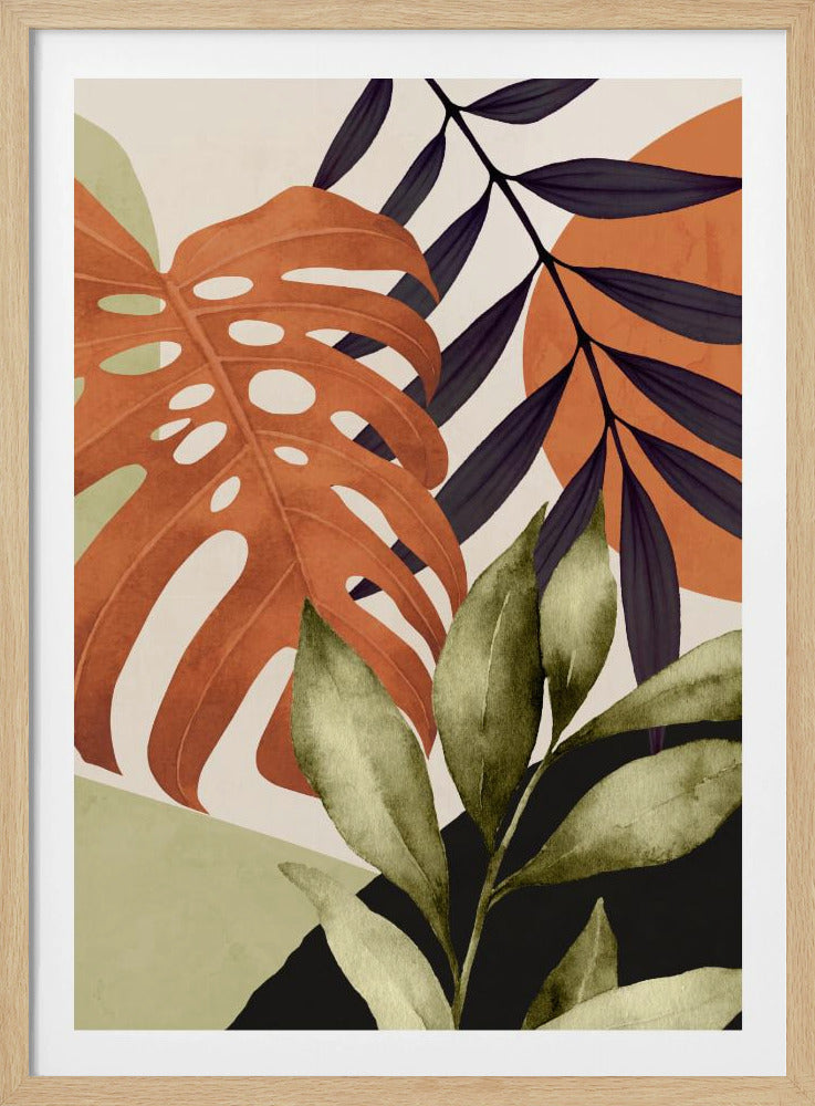Abstracte kunst tropische bladeren | Poster