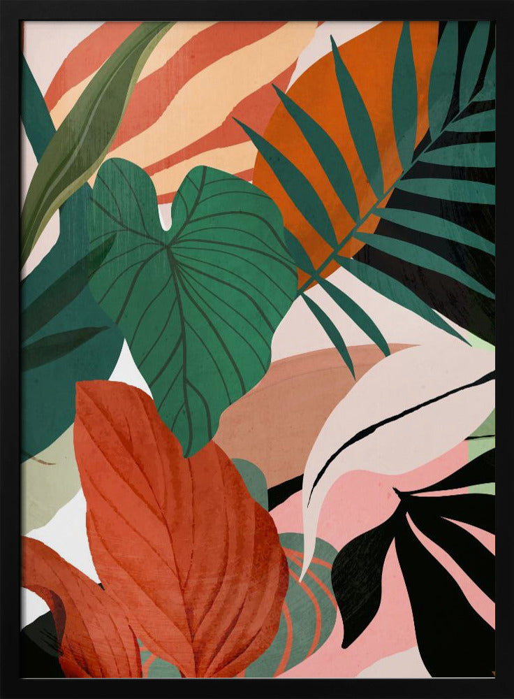 Abstracte kunst tropische bladeren | Poster