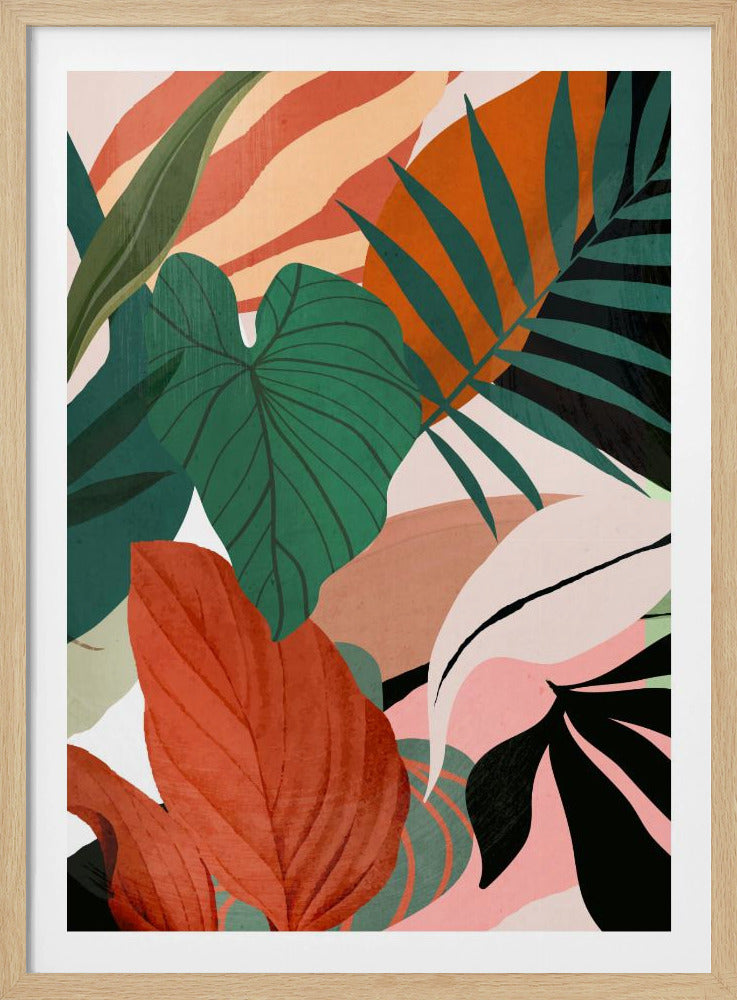 Abstracte kunst tropische bladeren | Poster
