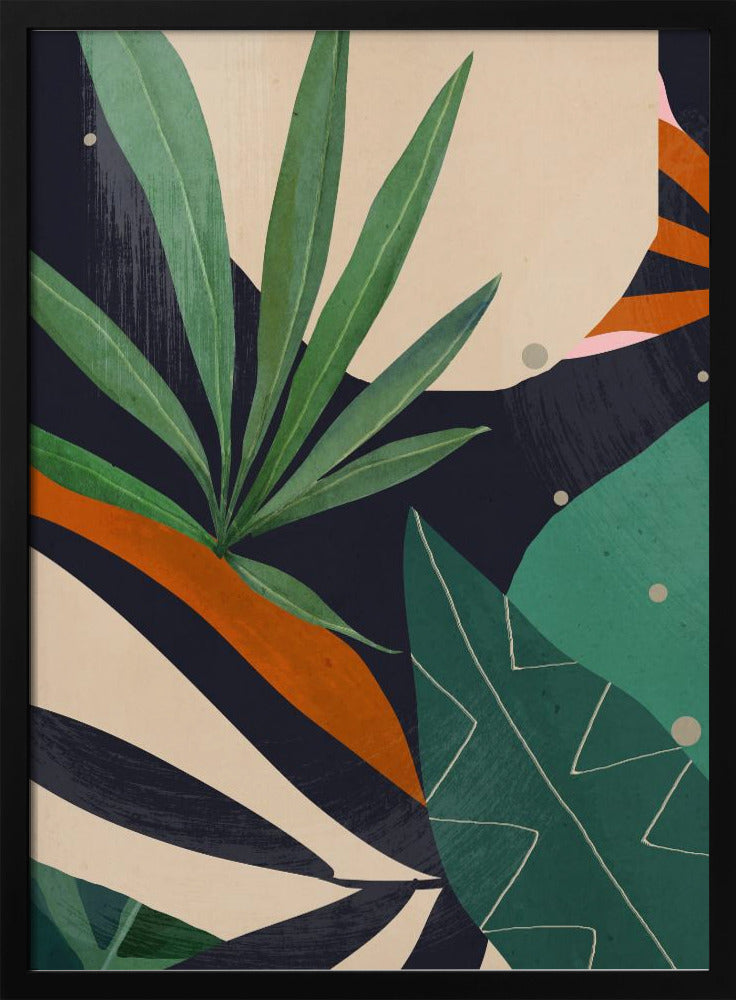 Abstracte kunst tropische bladeren | Poster