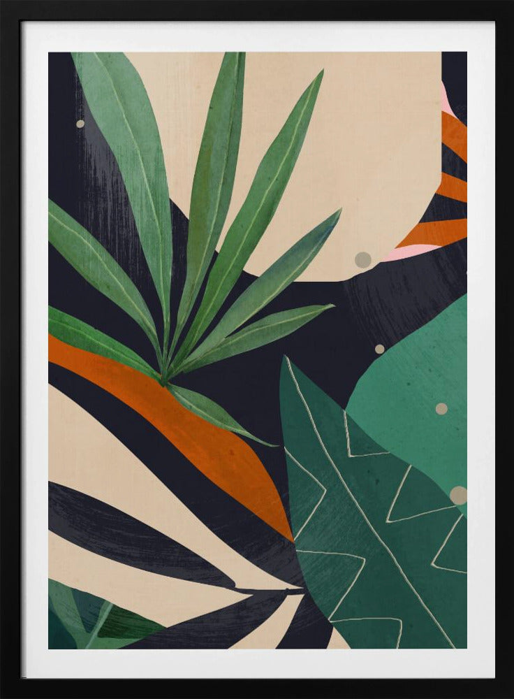 Abstracte kunst tropische bladeren | Poster