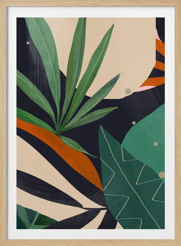 Abstracte kunst tropische bladeren | Poster
