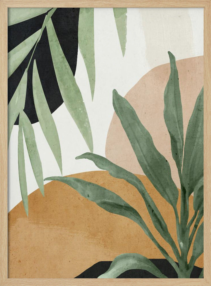 Abstracte kunst tropische bladeren | Poster