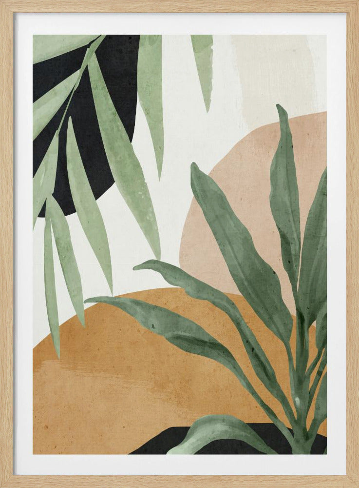 Abstracte kunst tropische bladeren | Poster