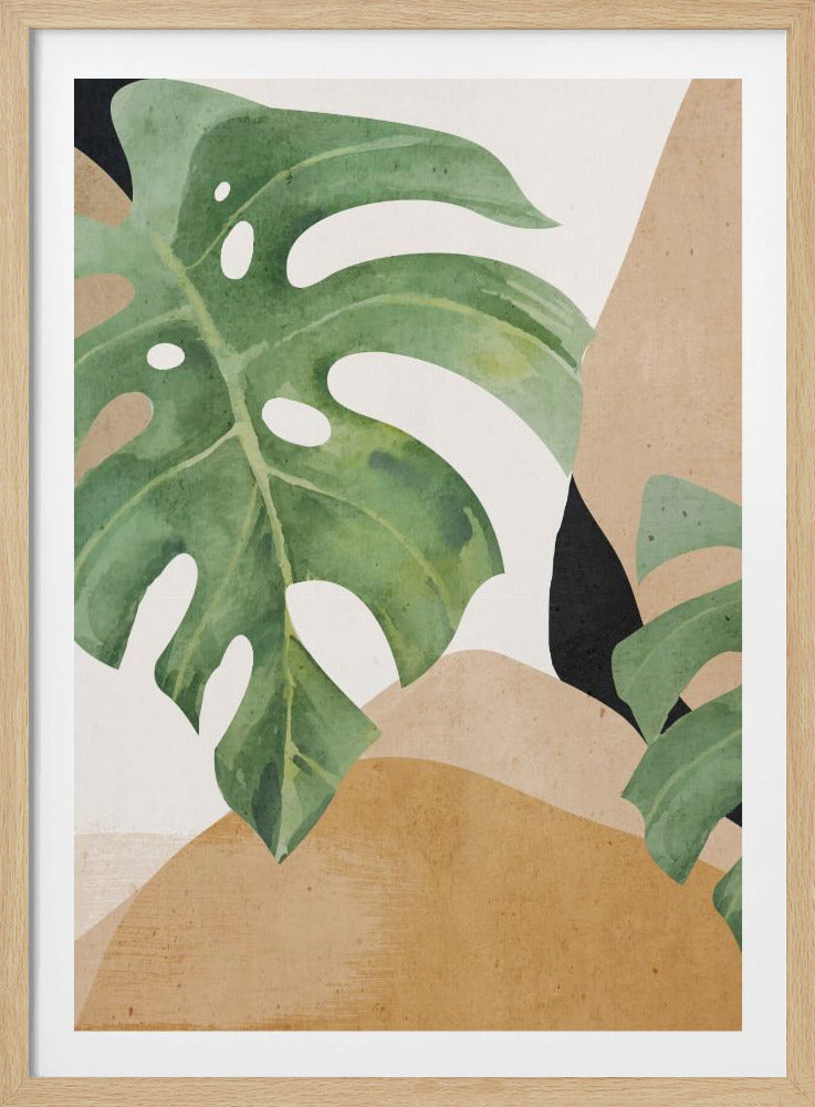 Abstracte kunst tropische bladeren | Poster