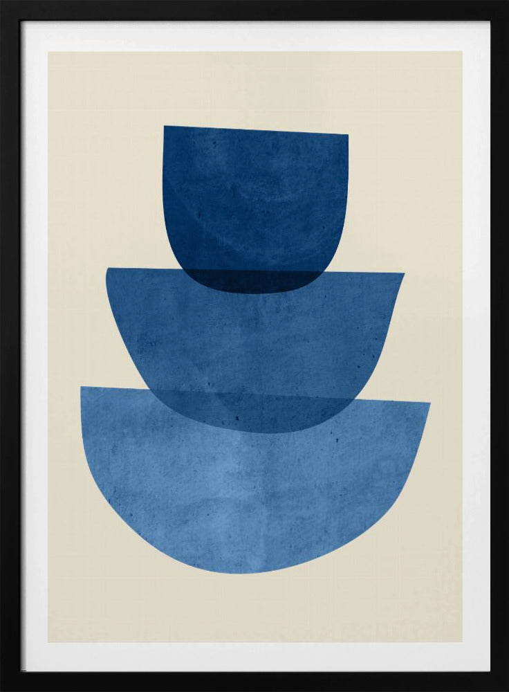 Geometrische abstracte vormen blauw | Poster