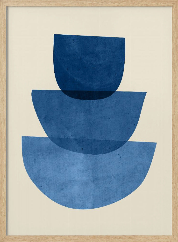 Geometrische abstracte vormen blauw | Poster