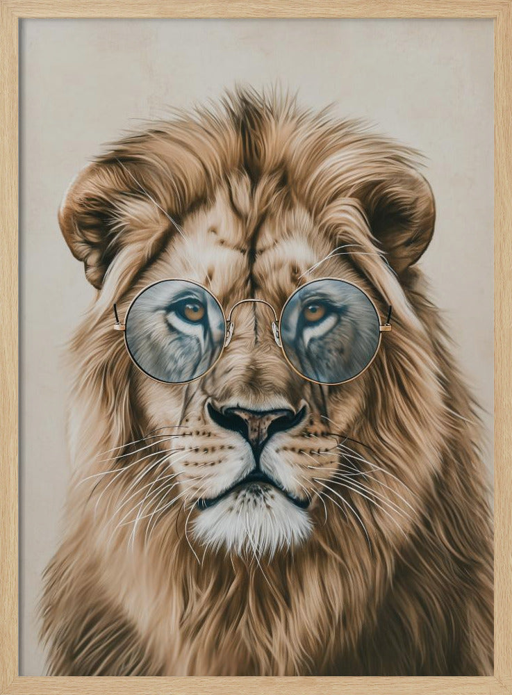 Leeuw met bril | Poster