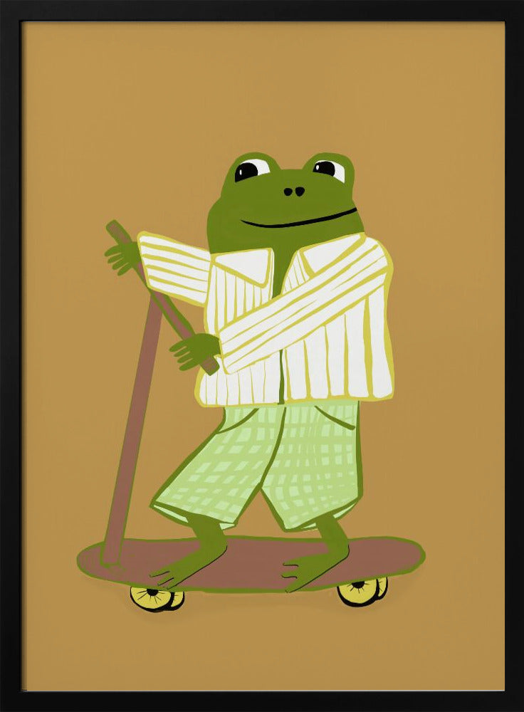 Kikker op scooter | Poster