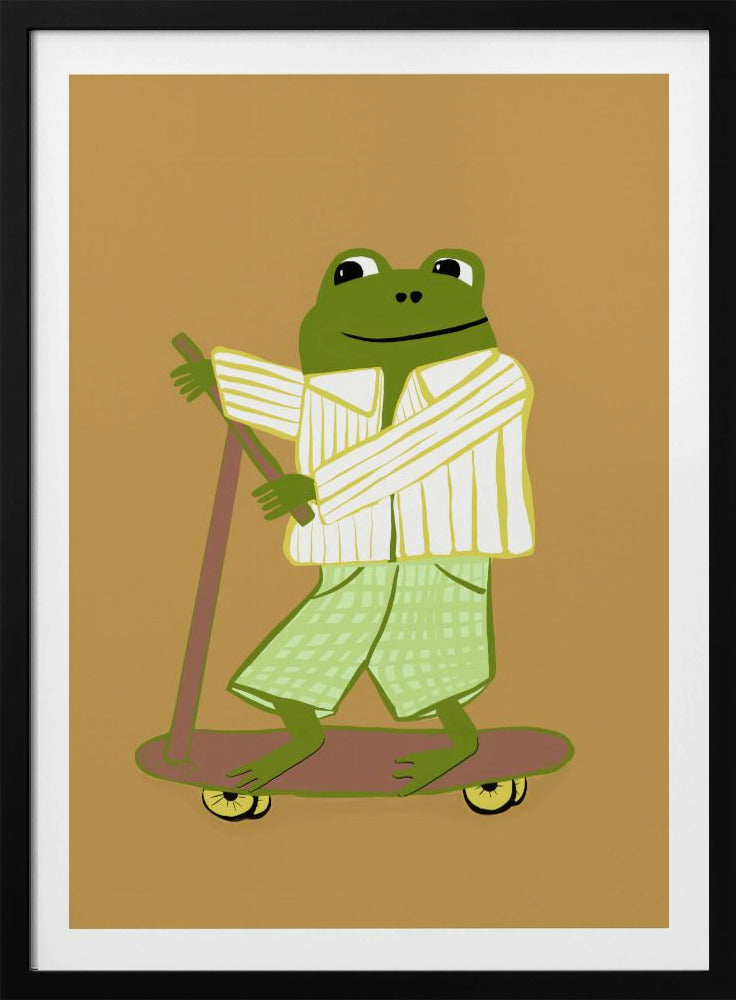 Kikker op scooter | Poster