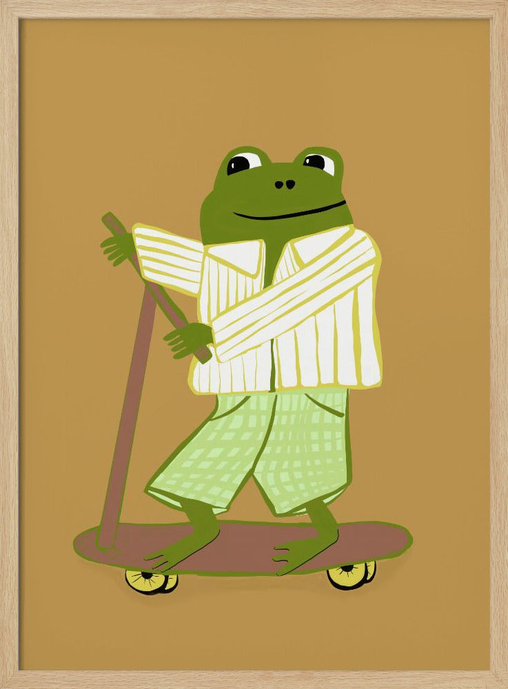 Kikker op scooter | Poster