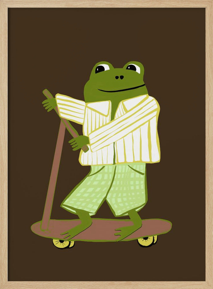 Kikker op scooter | Poster