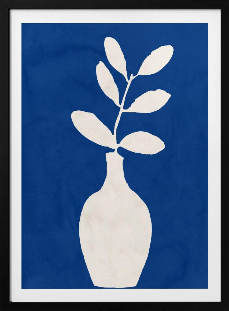 Witte vaas en bladeren | Poster